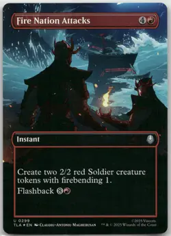 MTG Fire Nation Attacks (Borderless) Foil NM Avatar: Last Airbender Magic 299 - Image 1