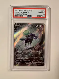 PSA 10 Shadow Rider Calyrex V Alt Art SWSH Chilling Reign 172/198 Pokemon Card - Image 1