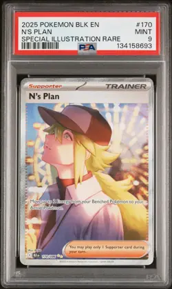 N's Plan Special Illustration Rare Pokemon Blk En-Black Bolt 170/086 PSA 9 - Image 1