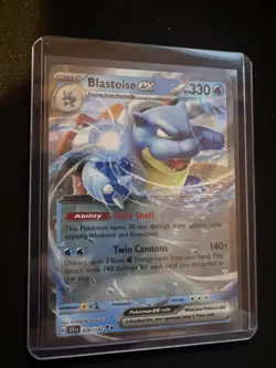 Pokemon TCG Blastoise EX 030/142SV07 Stellar Crown Holo Double Rare - Image 1