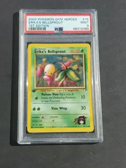 PSA 9 1ST EDITION ERIKA'S BELLSPROUT 75/132 GYM HEROES SET - MINT - Image 1