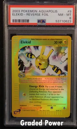 Aquapolis Reverse Holo Elekid PSA 8 REVERSE HOLO (0623) 9/147 Pokemon - Image 1