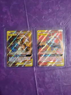 Pokemon TCG Tag Team Cosmic Eclipse Reshiram & Zakrom - Charizard & Braxion NM - Image 1