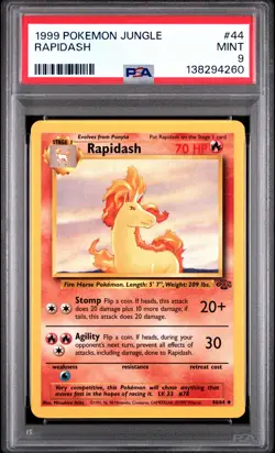 1999 POKEMON JUNGLE #44 RAPIDASH PSA 9 - Image 1