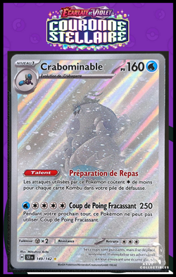 Carte Pokemon Crabominable 149/142 EV7 Couronne Stellaire Ecarlate et Violet FR - Image 1