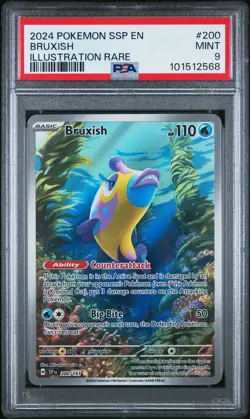 2024 POKEMON SSP EN-SURGING SPARKS ILLUSTRATION RARE #200 BRUXISH PSA 9 - Image 1