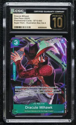 2025 One Piece Promo English Dracule Mihawk (Illustration Box Vol 4) CGC 10 - Image 1