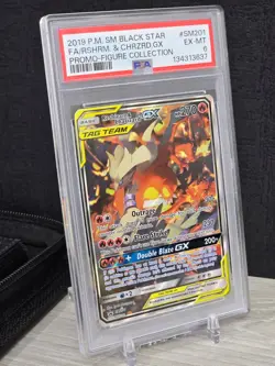 Pokemon Card Reshiram & Charizard GX Sm Black Star Promo #SM201 Full Art PSA 6 - Image 1
