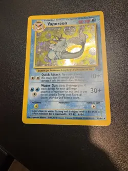 Vaporeon 12/64 Jungle Holo LP/MP Unlimited Pokemon Card - Image 1