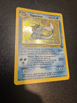 Vaporeon 12/64 Jungle Holo LP/MP Unlimited Pokemon Card - Image 2