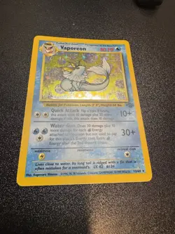 Vaporeon 12/64 Jungle Holo LP/MP Unlimited Pokemon Card - Image 3
