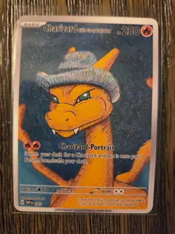 Pokemon Charizard with Felt Hat Van Gogh Black Star Promo Fan Art Card - 250 HP - Image 1