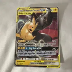 Pokemon Pikachu & Zekrom GX TAG TEAM Card 33/181 Team Up Set English - Image 1