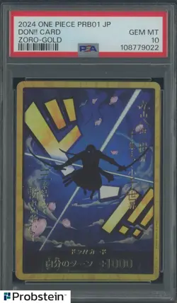2024 ONE PIECE JAPANESE PRB01 RORONOA ZORO-GOLD DON!! CARD PSA 10 - Image 1