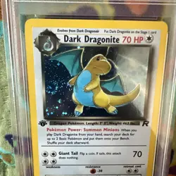 Dark Dragonite 5/82 Team Rocket-1st Edition PSA 9 Holo BIG Swirl 🌀PERFECT CARD - Image 3