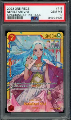 PSA 10 One Piece Kingdoms Of Intrigue Nefeltari Vivi Secret Rare OP04-118 Card - Image 1