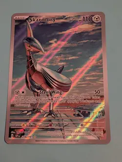 Skarmory 209/191 Surging Sparks 2024 IR Holo Rare Pokemon Card TCG Pack Fresh - Image 1