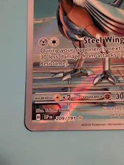 Skarmory 209/191 Surging Sparks 2024 IR Holo Rare Pokemon Card TCG Pack Fresh - Image 3