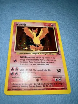 Moltres 12/62 Fossil Holo Pokemon TCG 1999 Card Mint - Image 2