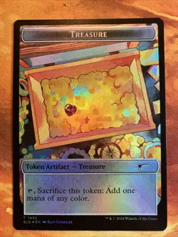 MTG Rainbow Foil Treasure Token (1432) Secret Lair: Pick ‘em & Stick ‘em!! - Image 1