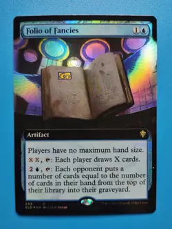 MTG 1x FOIL Folio of Fancies (Extended Art) NM Throne of Eldraine Magic - Image 1