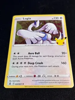 Lugia 022/025 Holo Rare Celebrations 25th Anniversary Pokemon Card NM-Mint - Image 4