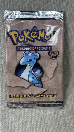 Vintage Wotc Wizards Of The Coast Pokemon Tcg Cards EMPTY PACK Fossil Lapras Art - Image 1