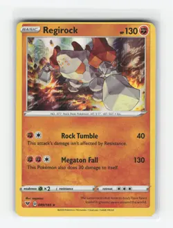REGIROCK 089/185 VIVID VOLTAGE HOLO RARE MISCUT ERROR POKEMON TCG NM - Image 1