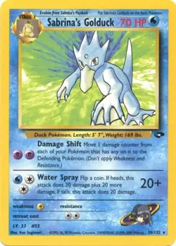 Sabrina's Golduck 30/132 Gym Challenge Pokemon Card NM Rare Non-Holo - Image 1