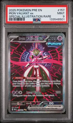 Iron Valiant EX 157/108 Special Illustration Rare Pokemon PSA 9 - Image 1
