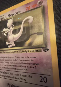 Pokemon Rocket's Mewtwo Holo WOTC Rare Vintage Card NM - Image 2