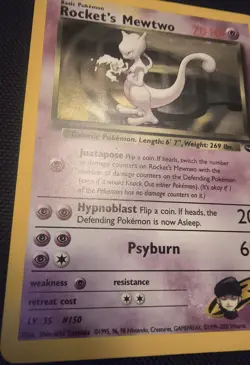 Pokemon Rocket's Mewtwo Holo WOTC Rare Vintage Card NM - Image 5