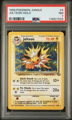 1999 Pokemon Jolteon Jungle Holo Rare Card 4/64 PSA 7 NM - Image 1