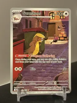 Pokemon TCG Gumshoos 153/132 ME01: Mega Evolution Illustration Rare Holo NM - Image 1
