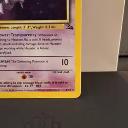 Pokemon TCG - Haunter 6/62 - Holo Unlimited - Fossil Unlimited [Lightly Played] - Image 4