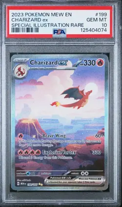 2023 POKEMON MEW EN-151 SPECIAL ILLUSTRATION RARE #199 CHARIZARD EX PSA 10 - Image 1