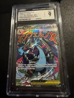 2025 Pokemon Black Star Promos Mega Charizard X ex UPC #023 CGC 9 - Image 1