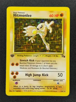 Hitmonlee Holo 7 Pokemon Fossil First ed 1999 LP 🔥🔥🔥 - Image 1