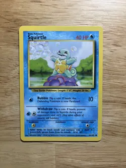 Pokemon TCG Squirtle Base Set 63/102 Regular Unlimited Common - Image 1