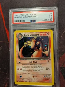 PSA 1.5 Dark Charizard Holo Swirl Team Rocket Unlimited #4/82 Pokemon Low POP - Image 1