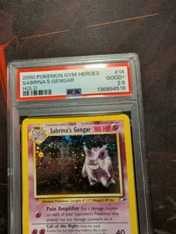 2000 POKEMON GYM HEROES HOLO #14 SABRINA'S GENGAR PSA 2.5 *Pop 1* - Image 3