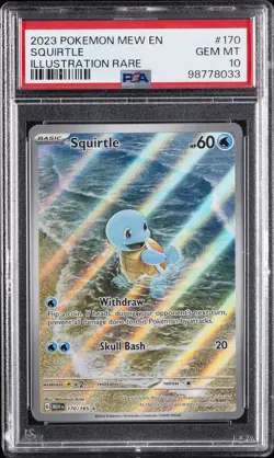2023 POKEMON MEW EN-151 ILLUSTRATION RARE #170 SQUIRTLE PSA 10 - Image 1
