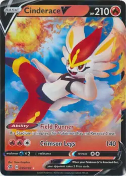 Cinderace V - 035/192 Ultra Rare Rebel Clash Pokemon TCG Near Mint - Image 1