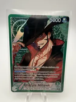 Dracule Mihawk Leader Alt Art Azure Sea’s Seven One Piece CCG OP14-020 - Image 1