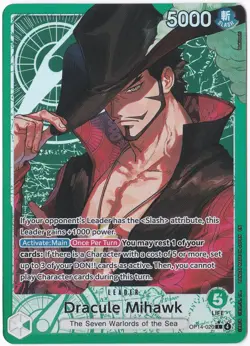 Dracule Mihawk Leader Alt Art OP14-020 The Azure Sea's Seven One Piece TCG Eng - Image 1