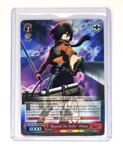 Attack on Titan Weiss Schwarz Trading Card Holo Foil Mikasa AOT/S35-E058R RRR - Image 2