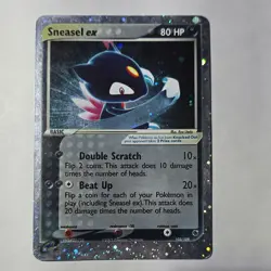Pokemon Sneasel EX 103/109 Ruby & Sapphire Ultra Rare Holo 80 HP Darkness Card - Image 1