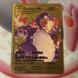 Charizard Vmax Gold Foil Fan Art Vinyl Textured Collector Pokemon Card - Image 1