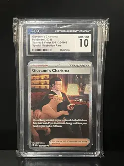 Pokemon TCG Giovanni's Charisma Full Art Trainer Card 207/165 SAR SV151 - Image 1