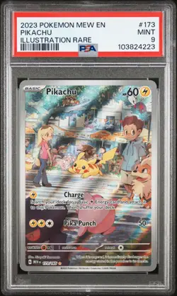 PSA 9 MINT Pikachu Illustration Rare S&V 151 English 173/165 Pokemon Card TCG - Image 1